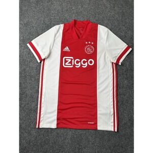 Mens Soccer Adidas Ajax Amsterdam Red White Home Jersey, Size L